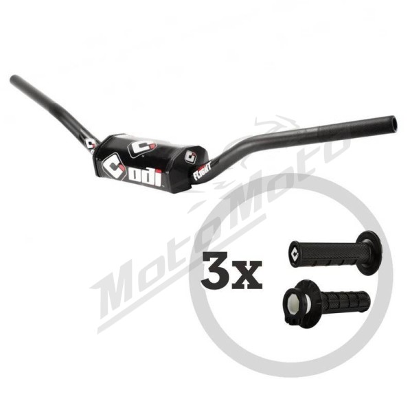 ODI vairo komplektas Podium Flight MX 28.6mm + 3 poros MX V2 Lock-On rankenėlių