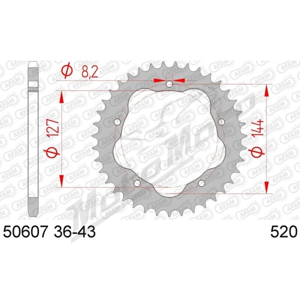 AFAM Steel Standard Rear Sprocket 520 41 teeth DUCATI 748-848cc 95-13