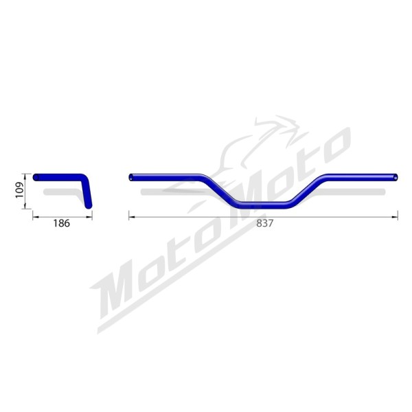HIGHSIDER pro Flat Track L14 Handlebar Black Steel, 22mm BMW / Ducati / Kawasaki / Moto Guzzi / Royal Enfield / Triumph / Yamaha 450-1200cc 01-23