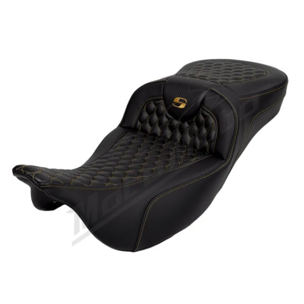 SADDLEMEN Roadsofa Honeycomb sėdynė prailginta auksinė Harley Davidson FLHR / FLHT / FLHTKL / FLTR / FLTRX 1584-1923 08-25