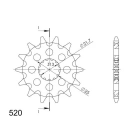 Supersprox Front sprocket 520 15T Kawasaki / Suzuki 600-800cc 06-22