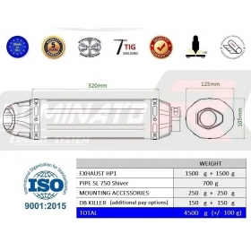 Exhausts silincers Dominator HP1 APRILIA SHIVER 750 2007-2016