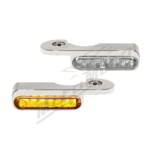 HEINZ BIKES LED Handlebar Turn Signals Chrome Harley Davidson FXDF / VRSCA / VRSCAW / VRSCDX / VRSCR / VRSCX 1130/1690 02-17