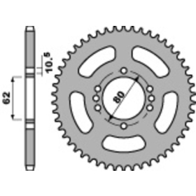 PBR Standard Steel Rear Sprocket 843 - 428 39-57T
