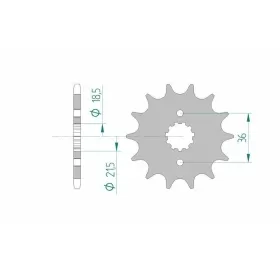 AFAM Steel Standard Front Sprocket 20304 - 520 13 teeth ​​​​​​​HONDA NX 250cc 88-93