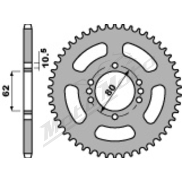 PBR Standard Steel Rear Sprocket 843 - 428 39-57T