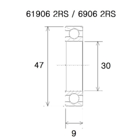 BLACK BEARING B5 Bearing 30x47x9 mm 6906-2RS