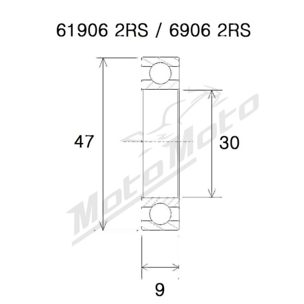 BLACK BEARING B5 guolis 30x47x9 mm 6906-2RS