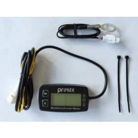 Promx induction hour meter with tachometer and engine temperature indicator