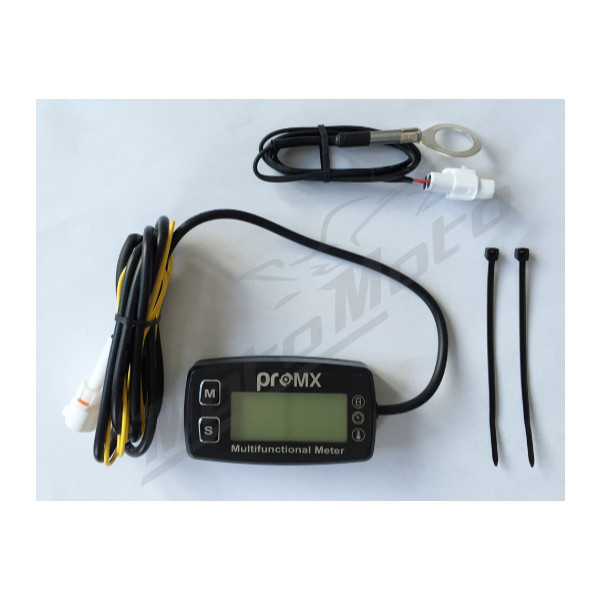 Promx induction hour meter with tachometer and engine temperature indicator