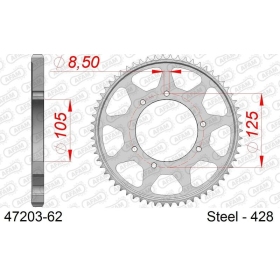 AFAM Steel Standard Rear Sprocket 428 62-69 teeth APRILIA SX / RX 125 18-24
