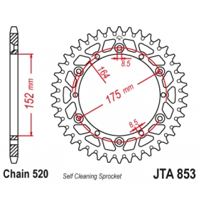 Rear sprocket ALU JTA853