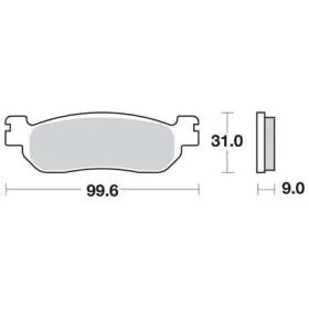 TRW priekinės / galinės stabdžių trinkelės 30,95x96,6x9mm Italjet / Linhai / Yamaha 125-1000 99-16