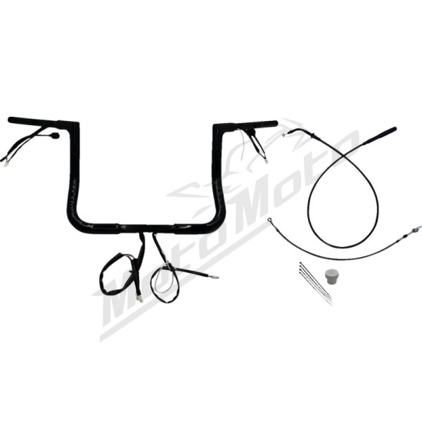 FAT BAGGERS INC. 1-1/4" EZ Install Flat Top Batwing Handlebar Kit Black 32mm 91,5cm (30,5cm)