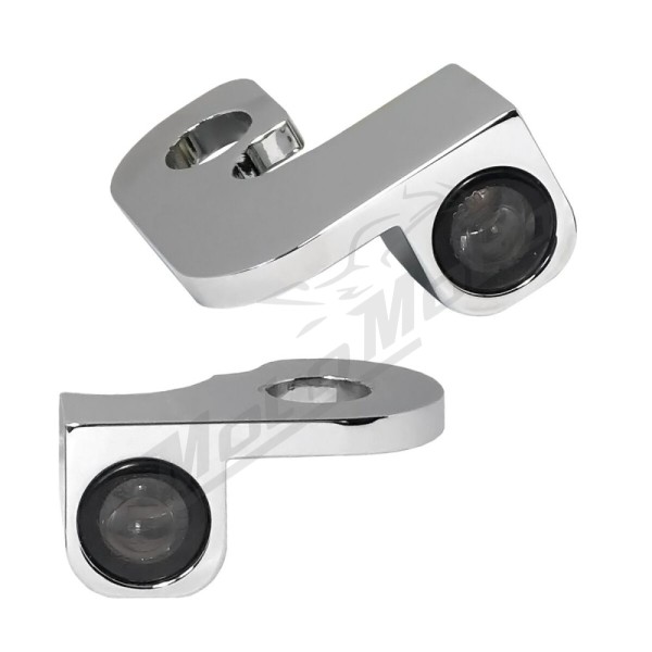 HEINZ BIKES NANO Series Handlebar Turn/Side Signals Chrome Harley Davidson FLHR / FLHRS / FLHS / FLHTCU / FXRT / FLTRI 1340/1800 90-08 
