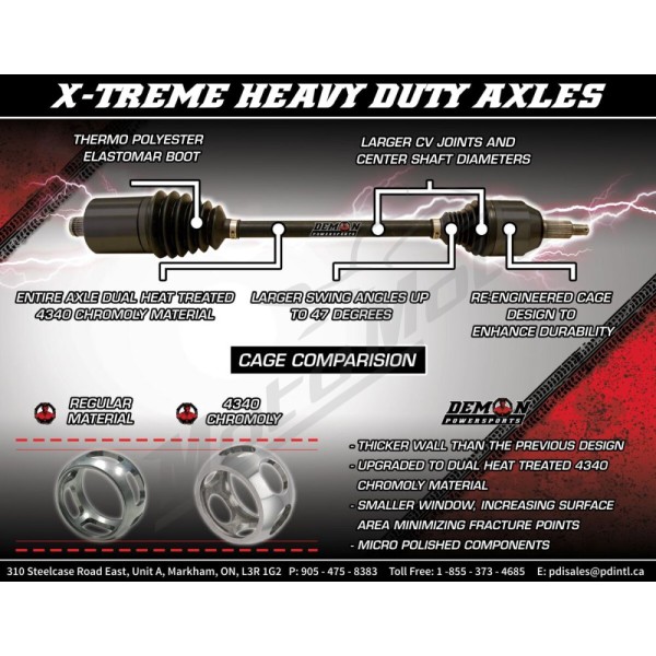 DEMON Heavy-Duty X-Treme Axle Front Left Can Am Outlander / Renegade 450-1000cc 11-23