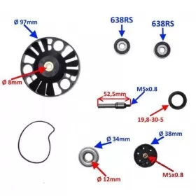 SALES! Water pump repair kit APRILIA ATLANTIC/ PIAGGIO X8/ X9/ VESPA 125-250cc 4T 04-12
