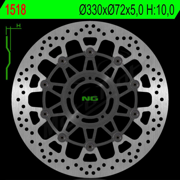 NG BRAKES Priekinis plaukiojantis stabdžių diskas 330mm Ducati Multistrada 1200-1260cc 15-20