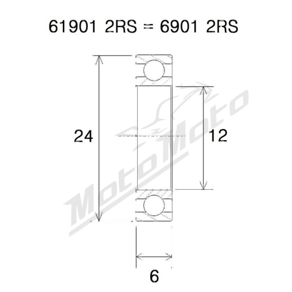 BLACK BEARING B3 Bearing 12x24x6 mm