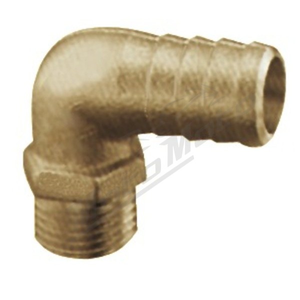Hose adaptor 90° male (brass)