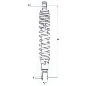 Rear shock absorber YAMAHA MAJESTY/ MBK SKYLINER 125-180cc 98-06 336mm Ø10 M8 