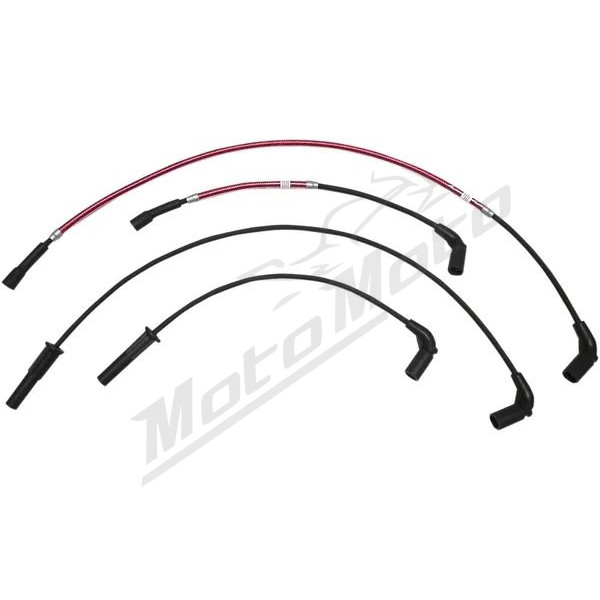 MAGNUM SHIELDING Spark Plug Wires Red Harley Davidson FLHR / FLHT / FLHTK / FLHTCU / FLTRU / FLTRXSE 1750/1977 17-24