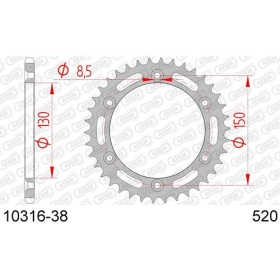 AFAM Steel Standard Rear Sprocket 520 38 teeth HONDA XR / XL 350 84-88