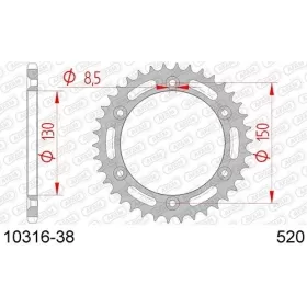 AFAM Steel Standard Rear Sprocket 520 38 teeth HONDA XR / XL 350 84-88