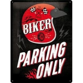 Metal tin sign BIKERS PARKING 30x40