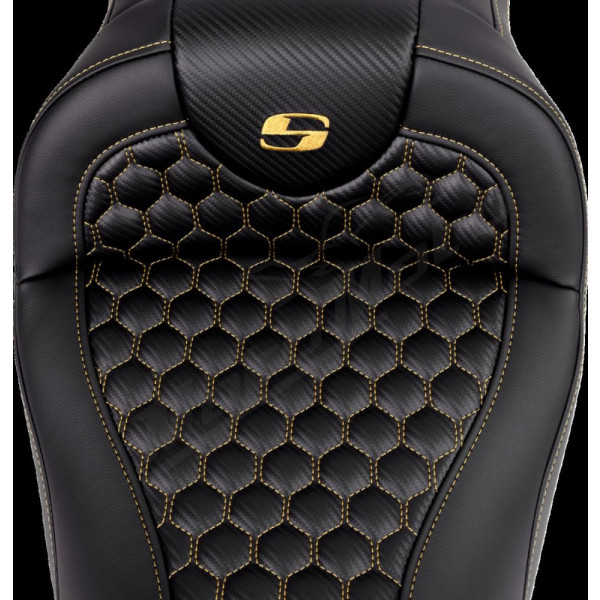 SADDLEMEN Roadsofa Honeycomb sėdynė anglies pluošto auksinė Harley Davidson FLHR / FLHT / FLHTKL / FLTR / FLTRX 1584-1923 08-23