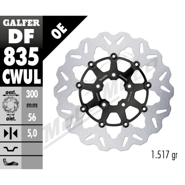 GALFER "Wave®" priekinis stabdžių diskas Harley Davidson XL / FLHTK / FLSB / FXDB / FXDF / VRSCAW 883-1868cc 00-24