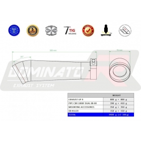 Exhausts kit Dominator GP2 HONDA CBR 1000 F DUAL 1988-2000