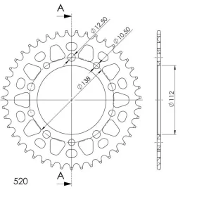 Supersprox Alu Rear sprocket 520 41T Honda / Yamaha 500-1000cc 97-19