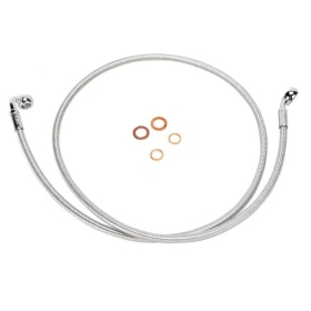 MAGNUM SHIELDING Single Disc Front Brake Line Chrome Harley Davidson FLSTF / FXDB / FXST / FXSTI / FXSTSI 1340/1690 99-16 114cm 
