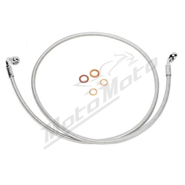 MAGNUM SHIELDING Priekinė stabdžių žarnelė chromuota Harley Davidson FLSTF / FXDB / FXST / FXSTI / FXSTSI 1340/1690 99-16 114cm 