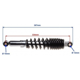 Rear adjustable shock absorber SHINERAY XY150-17/ Universal 367mm Ø12 Ø10