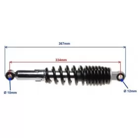 Rear adjustable shock absorber SHINERAY XY150-17/ Universal 367mm Ø12 Ø10
