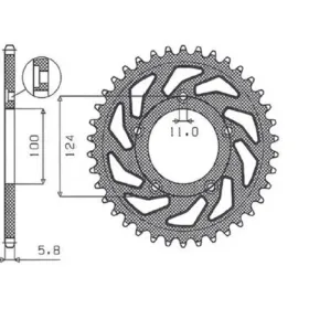 SUNSTAR 520 Rear Sprocket 37 Teeth Ducati Scrambler / Panigale 400-1000 03-20