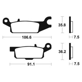 TECNIUM MX/ATV Sintered Metal Brake pads - MO350 Yamaha YFM 250-700cc 09-25