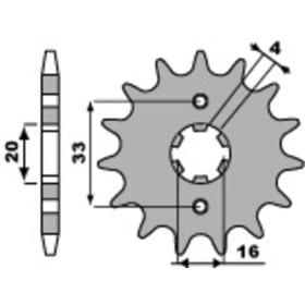 PBR Steel Standard Front Sprocket 514 - 520 ​​​​​​​KAWASAKI KDX / KX / YAMAHA IT / YZ 125-200cc 1982-1993
