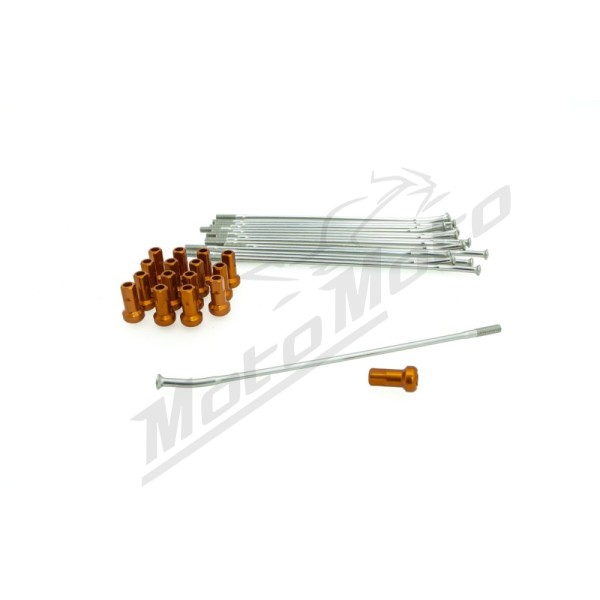 KITE Rear Wheel Spoke And Nipple Replacement Kit Silver 16" 16pcs.