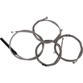 LA CHOPPERS Complete Stainless Braided Handlebar Cable/Brake Line Kit Harley Davidson 1868-1977 23-24