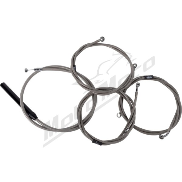 LA CHOPPERS Complete Stainless Braided Handlebar Cable/Brake Line Kit Harley Davidson 1868-1977 23-24