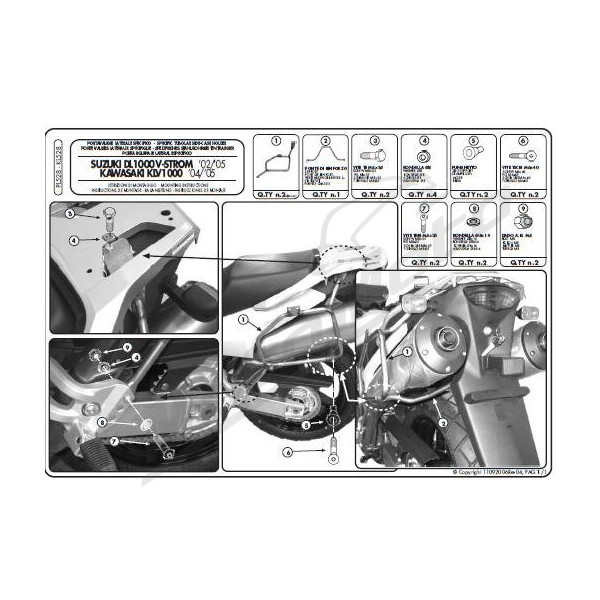 KAPPA Monokey Case Side Holder Suzuki DL / Kawasaki KLV 1000 02-11