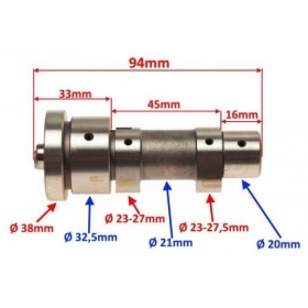 Camshaft PIAGGIO FLY / LIBERTY / SKIPPER 125-200cc 2005-2012
