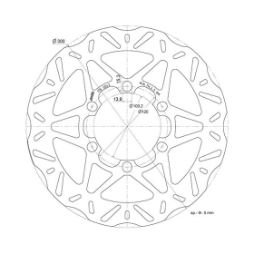 Front brake disc POLINI PIAGGIO BEVERLY 125-350 Ø 300x100.2x5