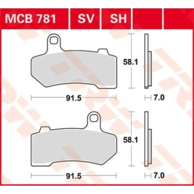 TRW SH Series Sindered Rear Brake Pads Harley Davidson VRSCX / VRSCF / FLTRXSE / FLTRU / FLHX / FLHT / FLHR 1130-1923cc 06-23