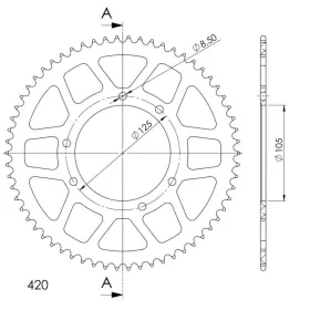 Supersprox Rear Sprocket 420/65 Aprilia/ Derbi/ Drac/ Ri Red