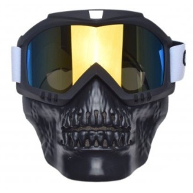 Off Road Goggles with mask UNIT (gold lens)