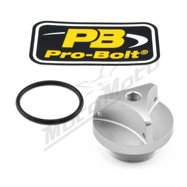PRO BOLT Alyvos įpylimo dangtelis sidabrinis KAWASAKI / SUZUKI 250-1400cc 91-26